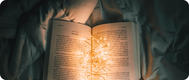 Open book with glowing light